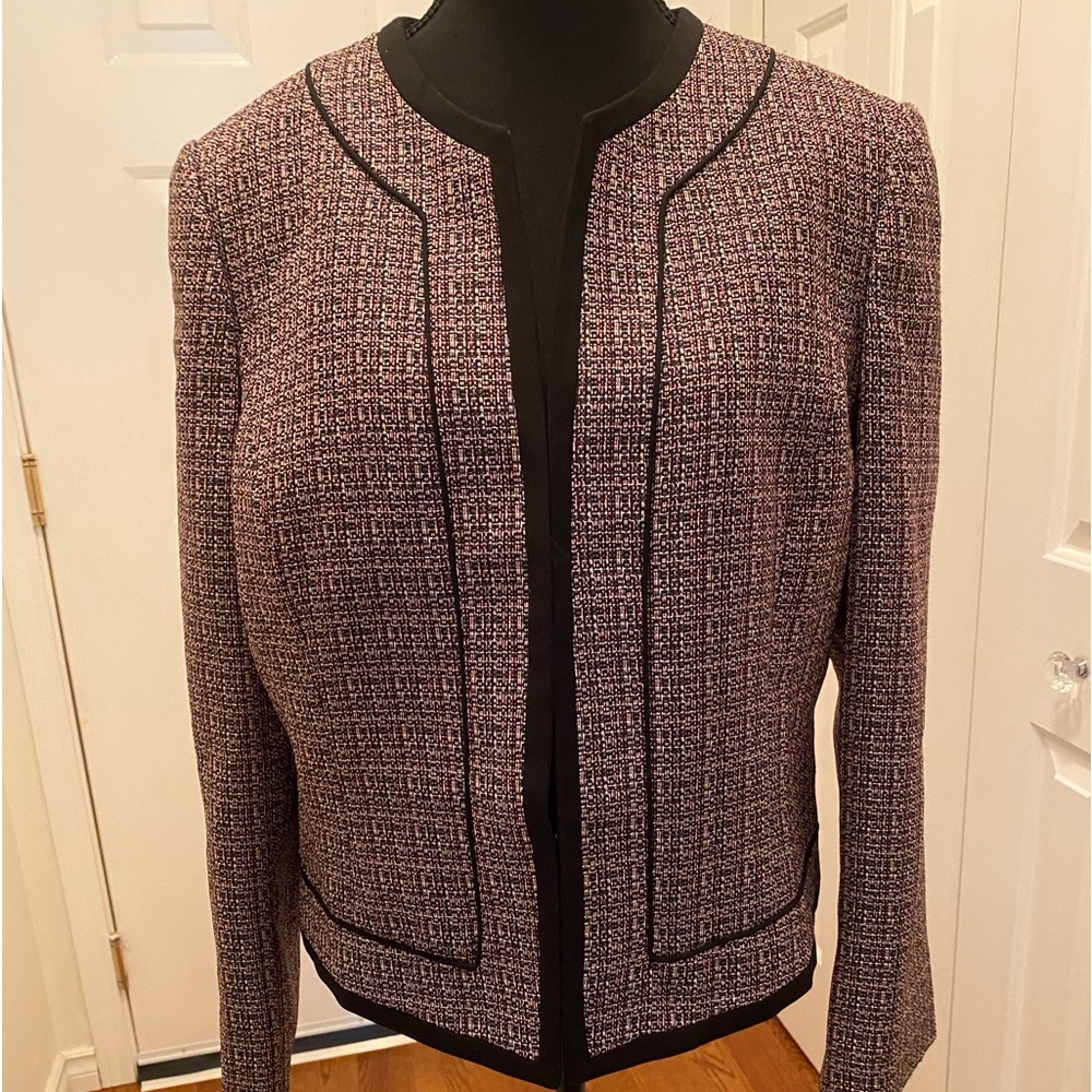 Women's Tweed Jacket - Black and Purple
